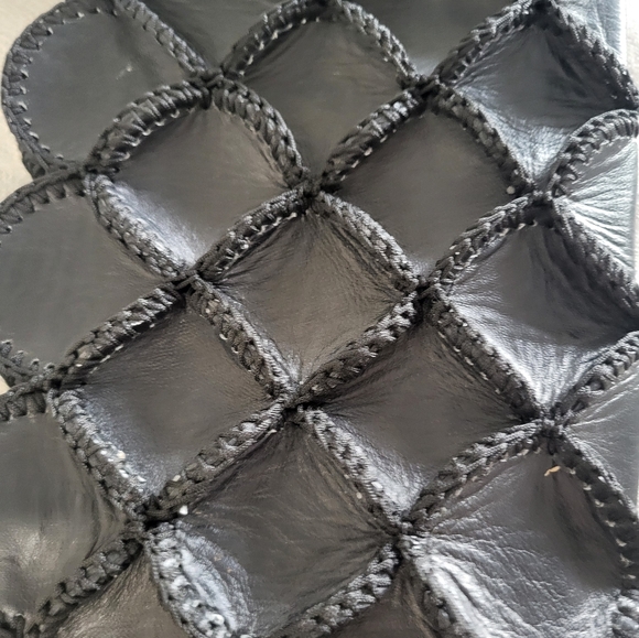 Vintage PU-leather look patchwork bag - Picture 3 of 9